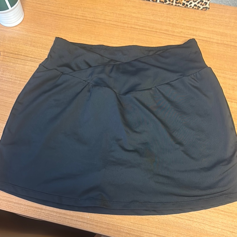 Black Athletic Skort with Wide Waistband